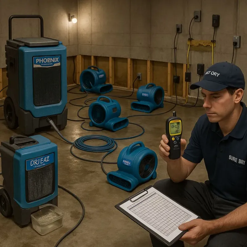 Structural Drying and Dehumidification process in Panorama Village, TX